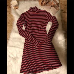 Reformation stripped turtleneck dress fall color M